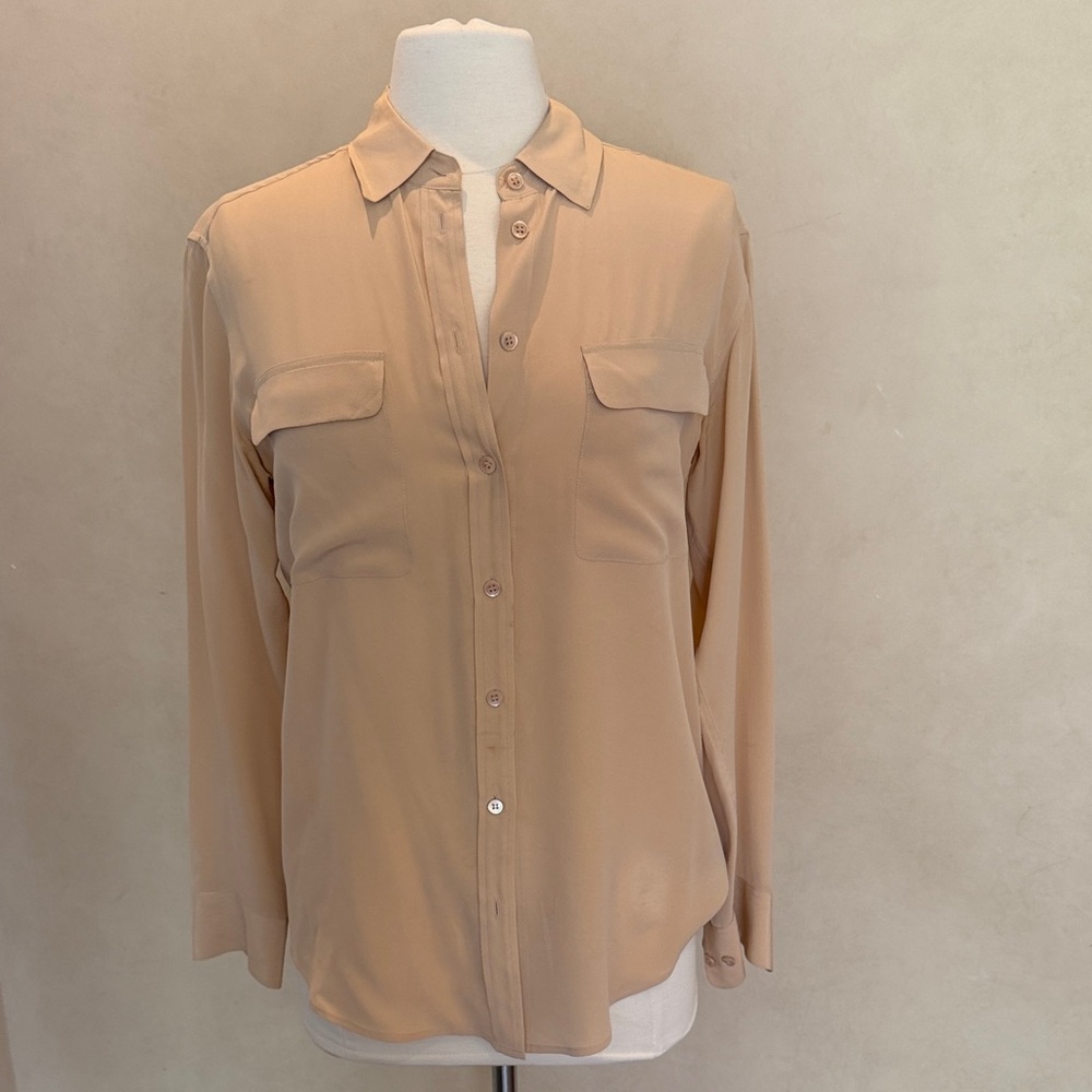 Women's “equipment”  Button-Up Utility Blouse - Beige